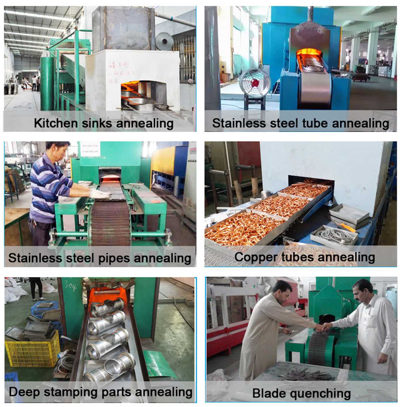 Hight temperature conveyor belt heat treatment furnace for knife