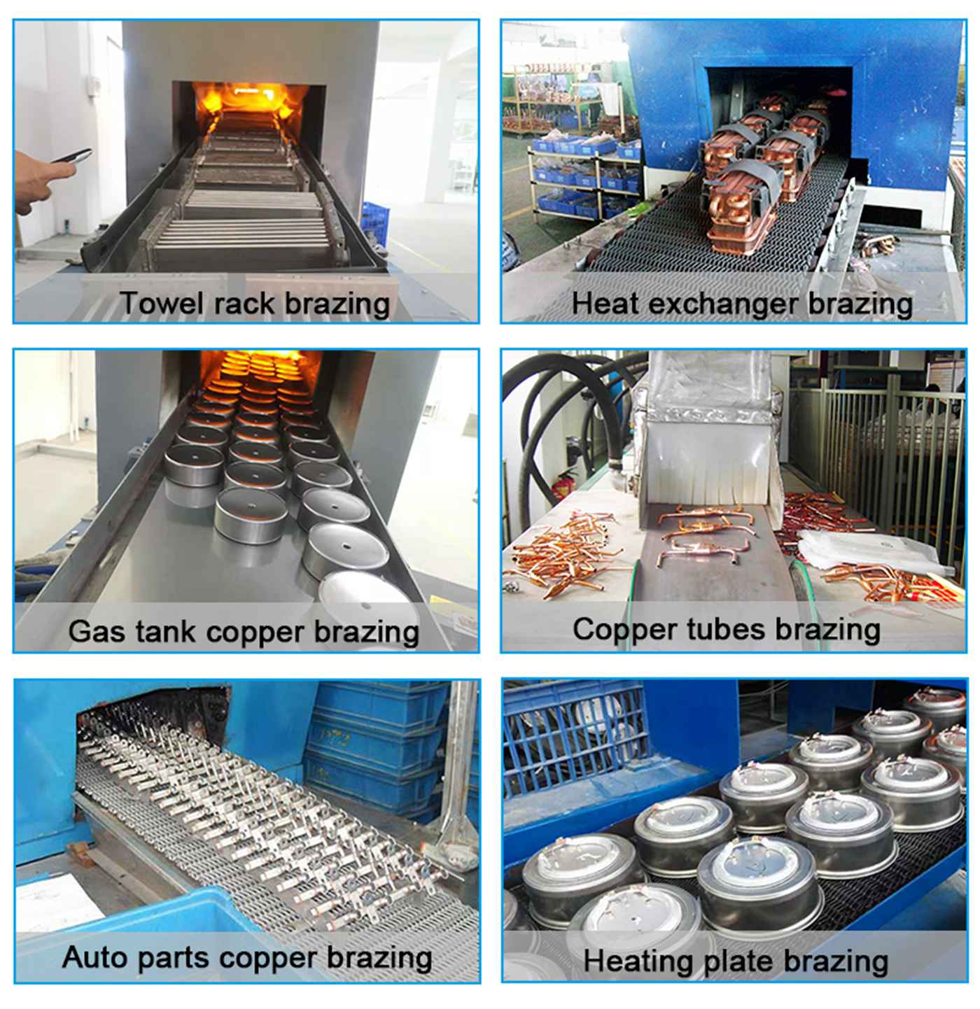 Brazing furnace in industrail for copper