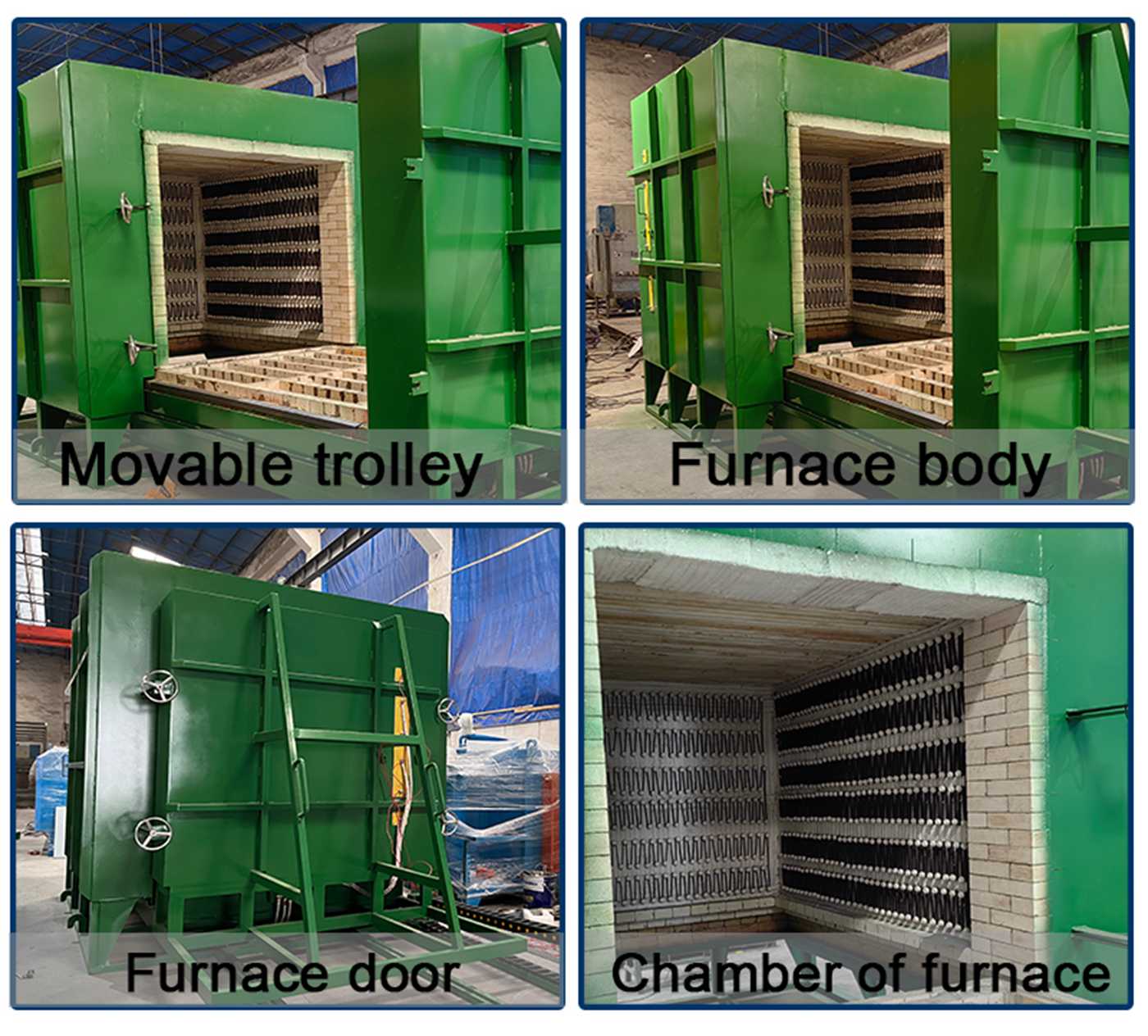 Trolley type heat treatment and hardening furnace