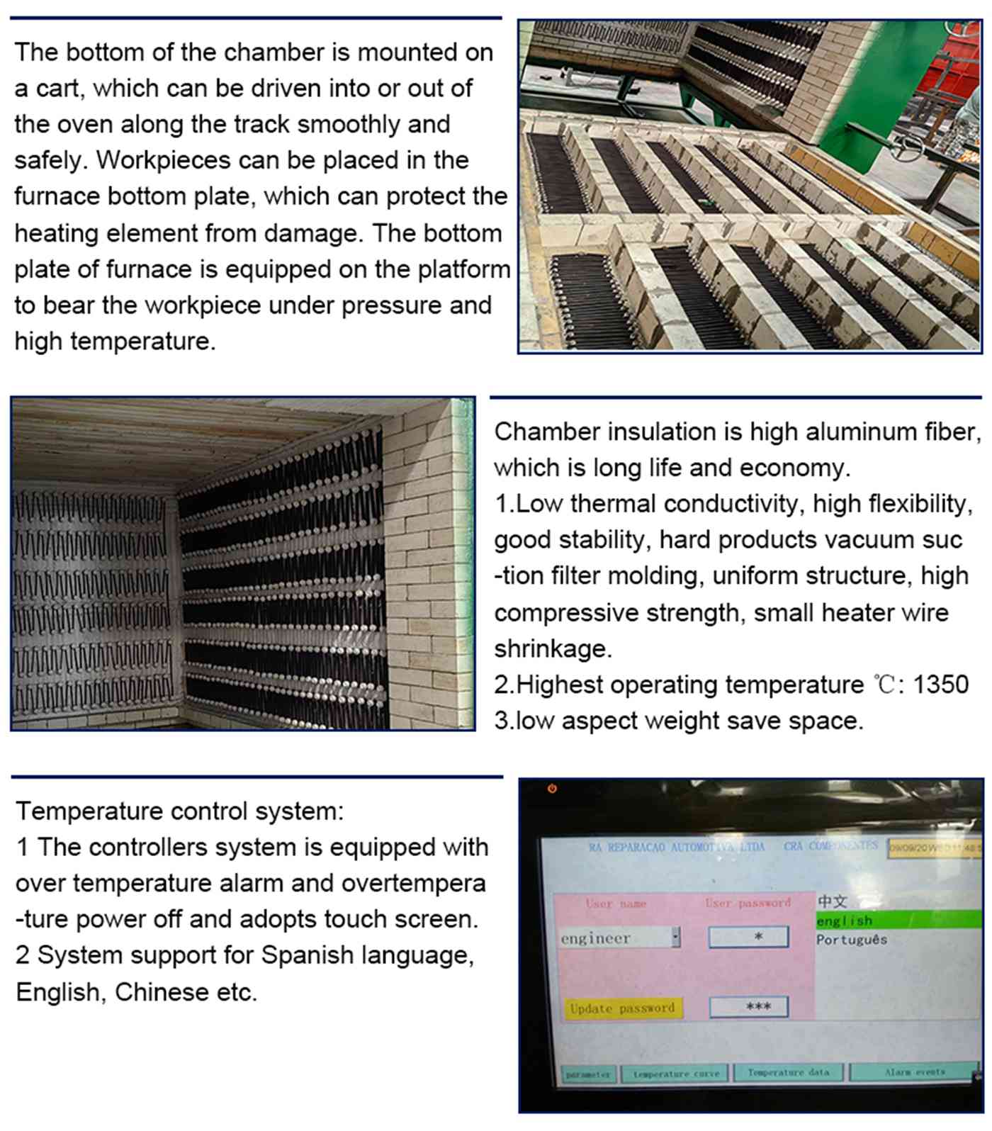 Trolley type heat treatment and hardening furnace