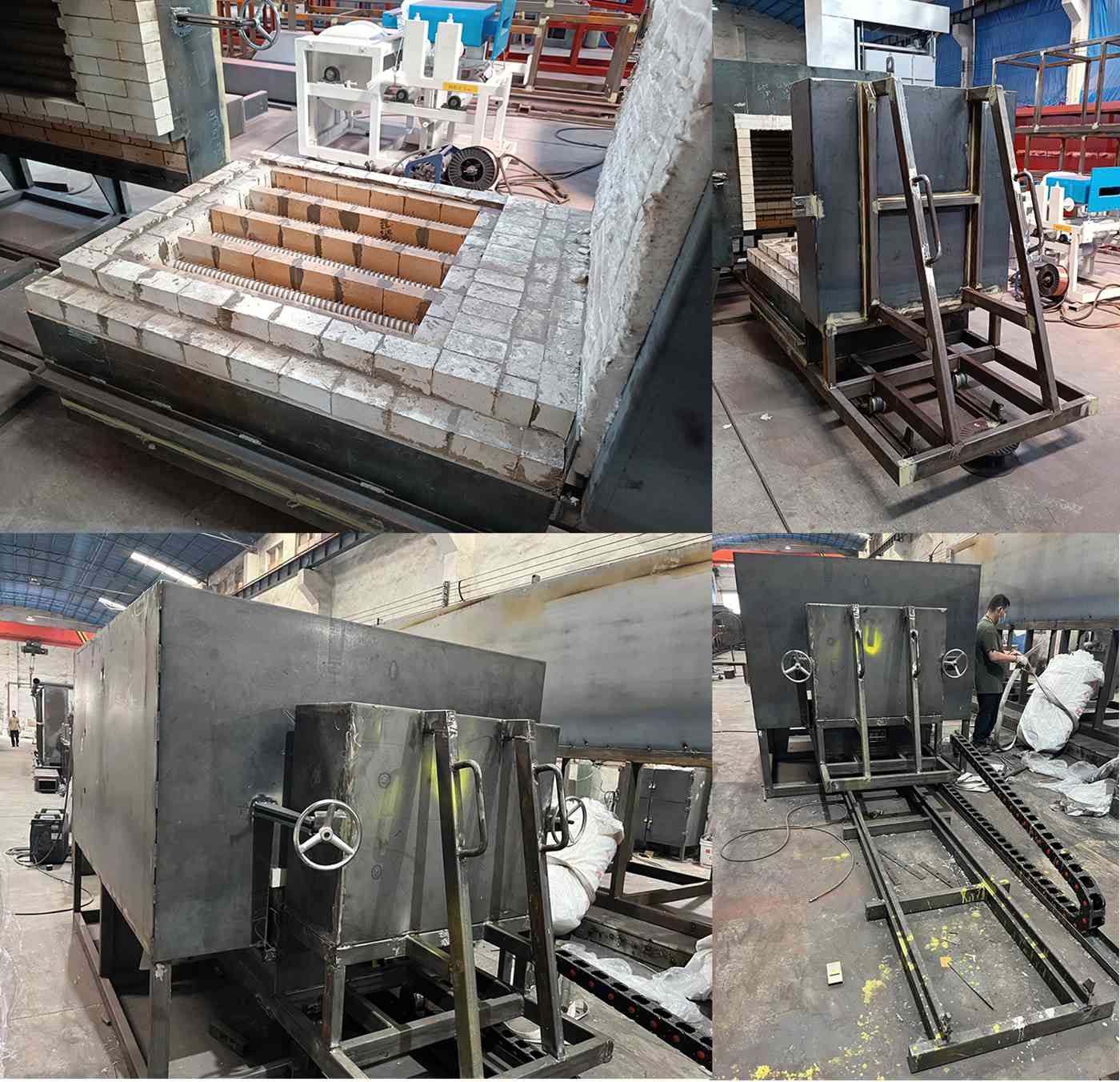 Trolley type heat treatment and hardening furnace