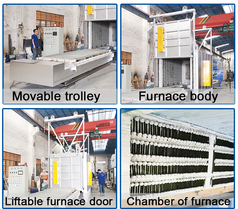 Double trolley double furnace door metal steel drying furnace