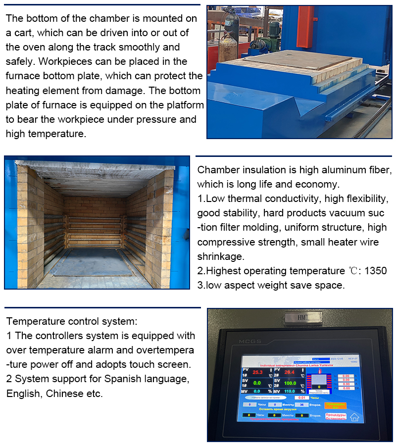 Trolley type quenching and annealing furnace for casting parts