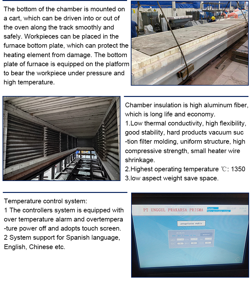 Steel casting quenching trolley type heat treatment furnace