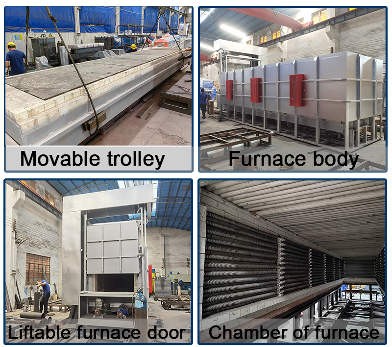 Steel casting quenching trolley type heat treatment furnace