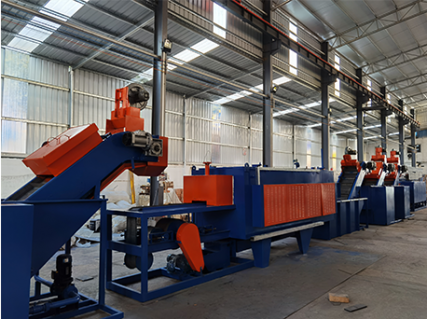 Mesh belt carburizing quenching tempering furnace customer site