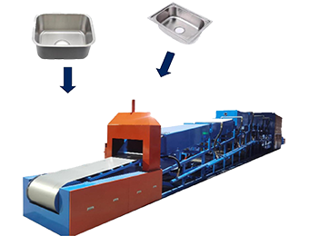 Continuous atmosphere controlled bright annealing heat treatment furnace for sink