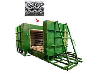 Trolley type heat treatment and hardening furnace