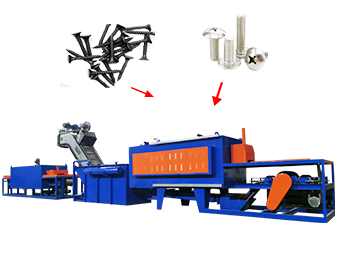 Mesh belt continuous screw heat treatment furnace for screw nuts