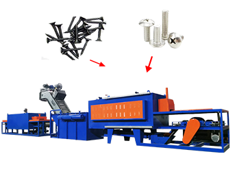 Mesh belt continuous screw heat treatment furnace for screw nuts